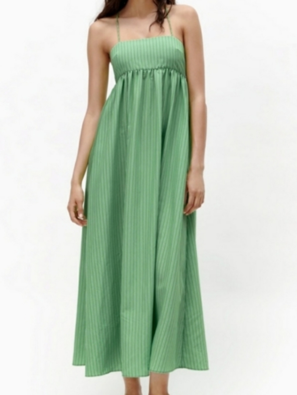 ZARA striped babydoll maxi dress XS